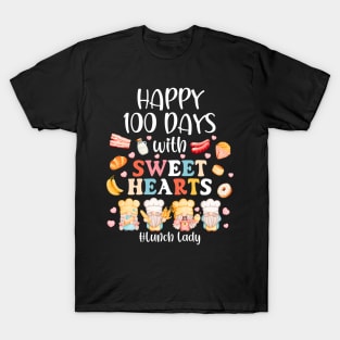 100 Days Of School Cafeteria Lunch Lady Funny Cute Gnome T-Shirt